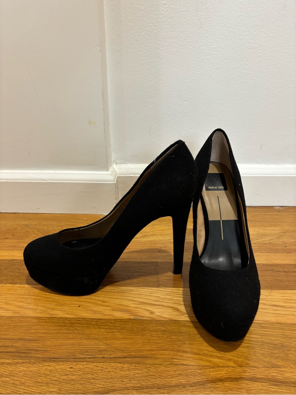 Dolce Vita Black Suede Platform Pumps